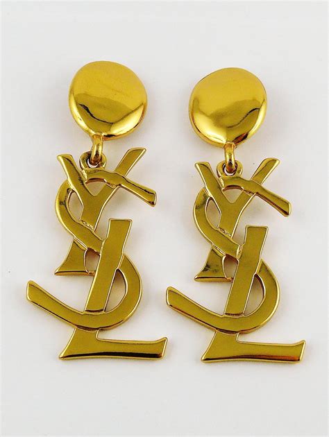 ysl logo earrings replica|ysl earrings dangle.